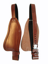 Hladké kožené westernové třmenové řemeny – náhradní sada s hobble strap