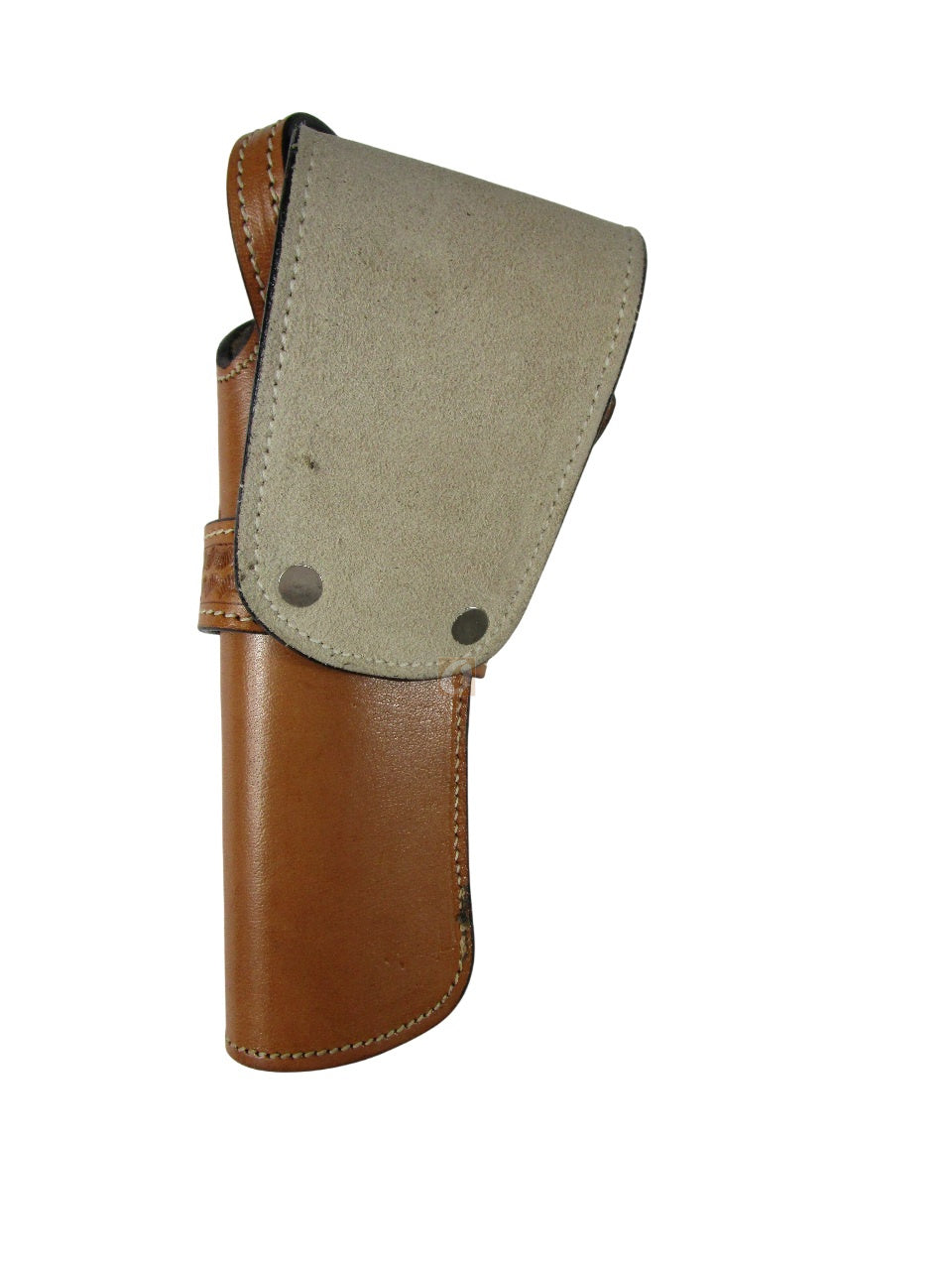 leather holster floral tooled tan color back view