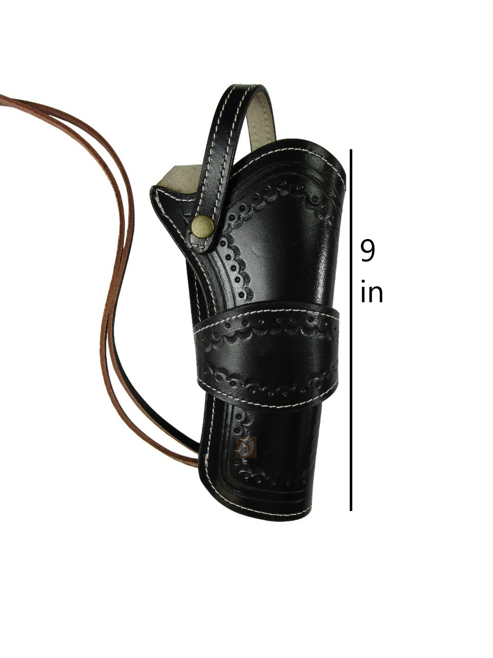 leather holster shell tooled black color front view