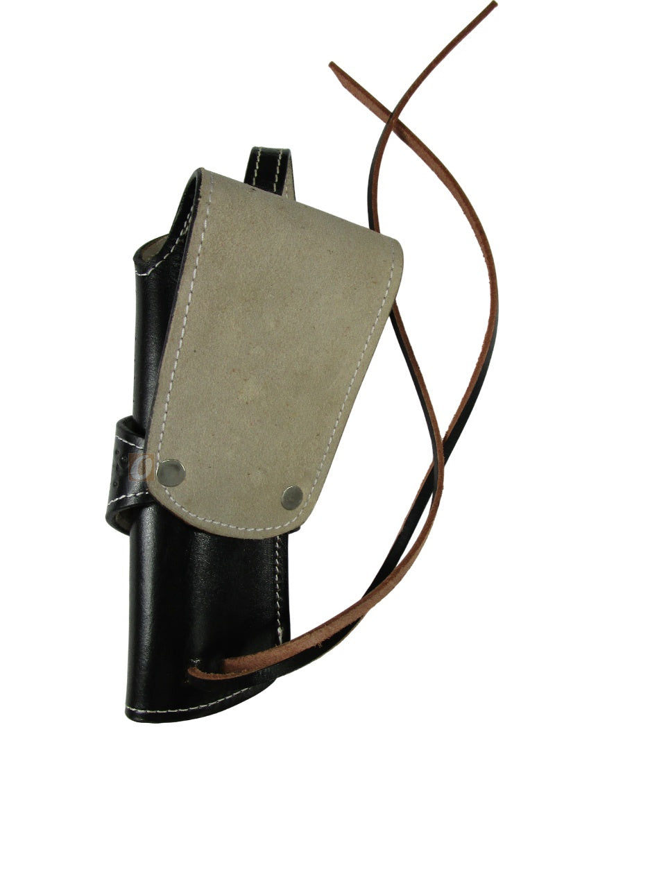 leather holster shell tooled black color back view