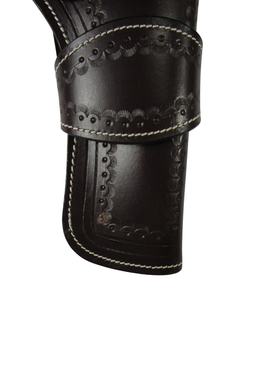 leather holster for revolver brown color close view shell tooled