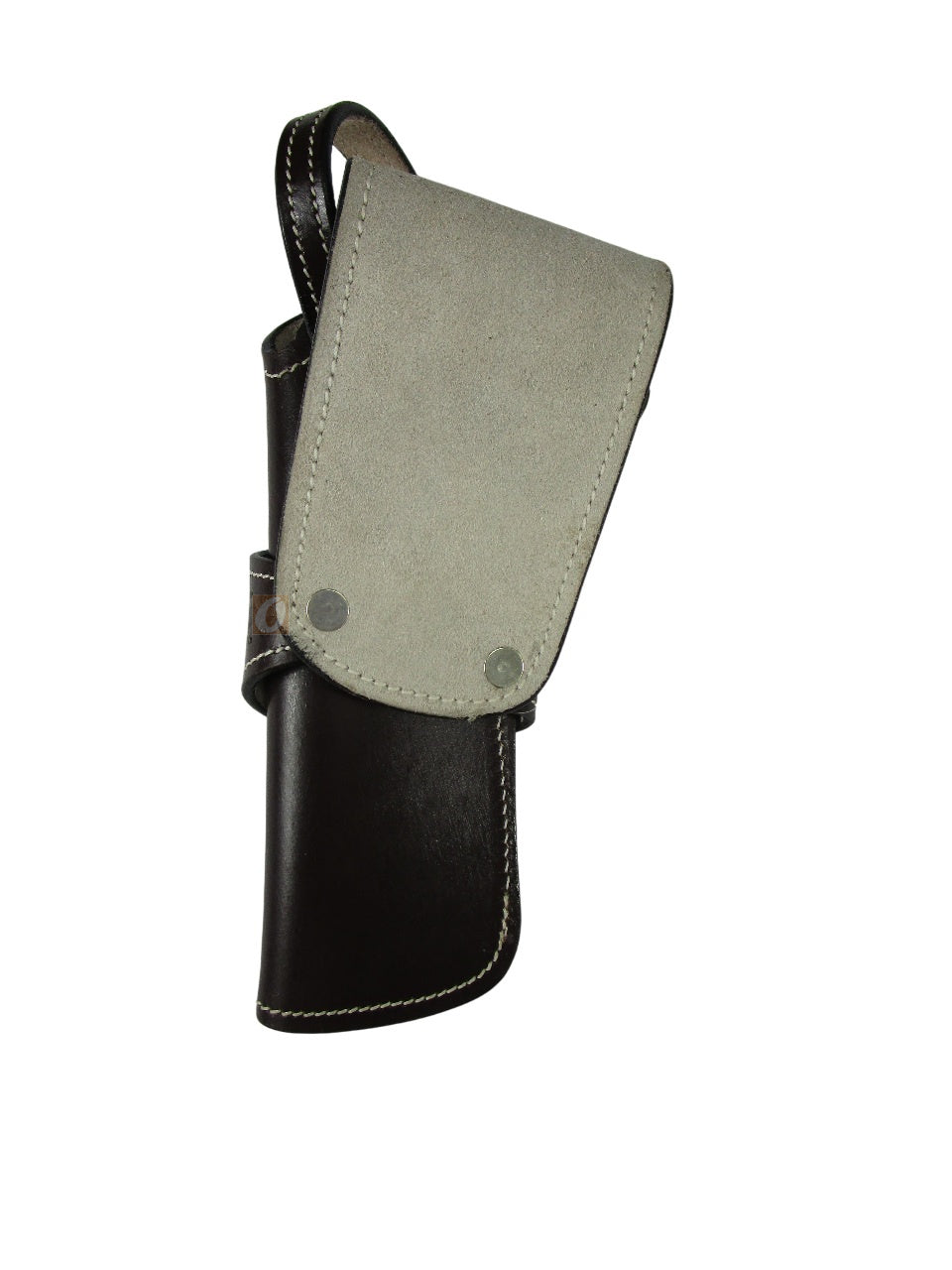 leather holster for revolver brown color back view shell tooled