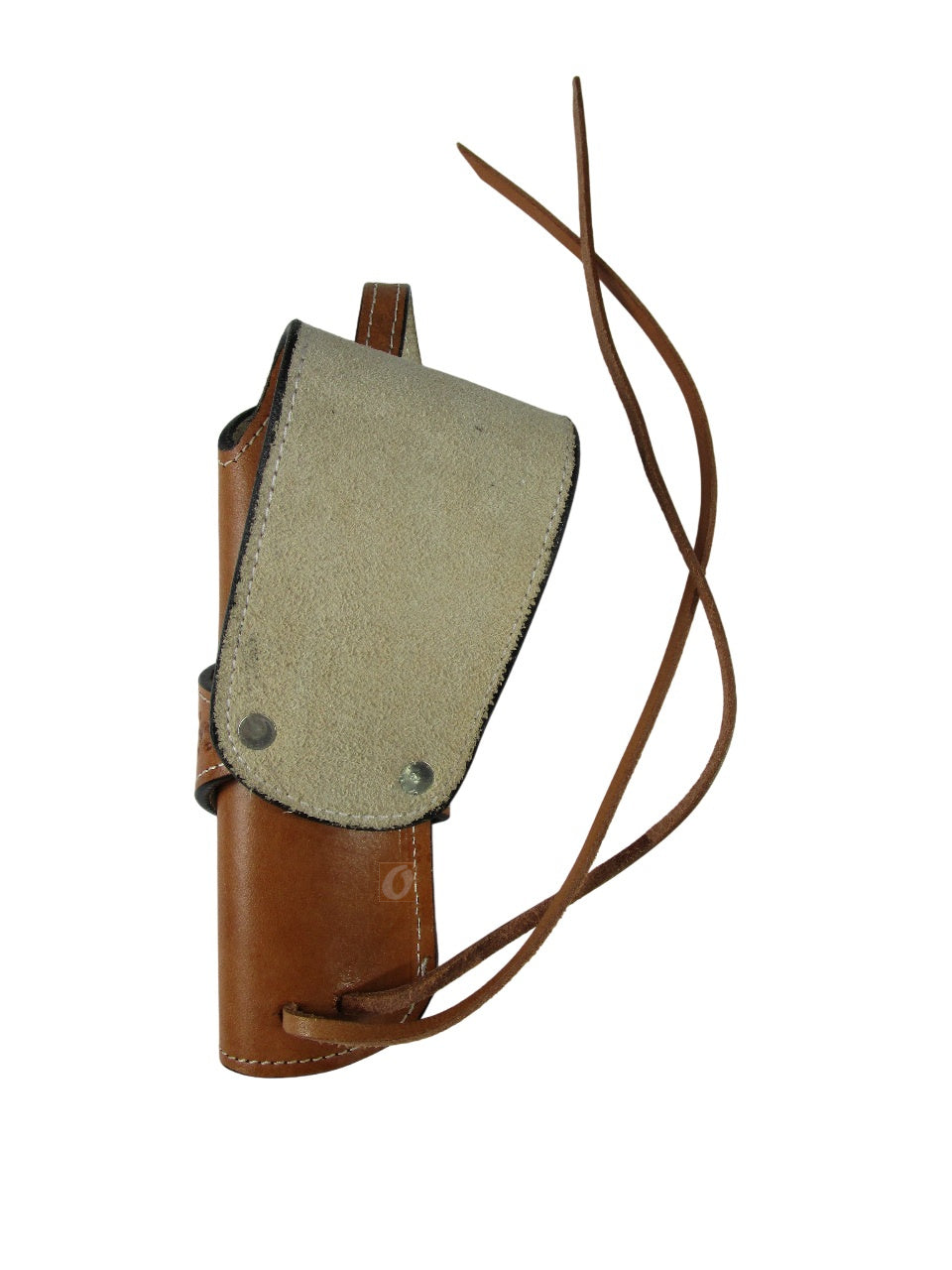 leather holster for revolver tan color back view shell tooled