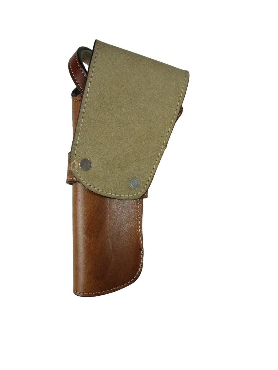 leather holster for revolver tan color back view basket tooled