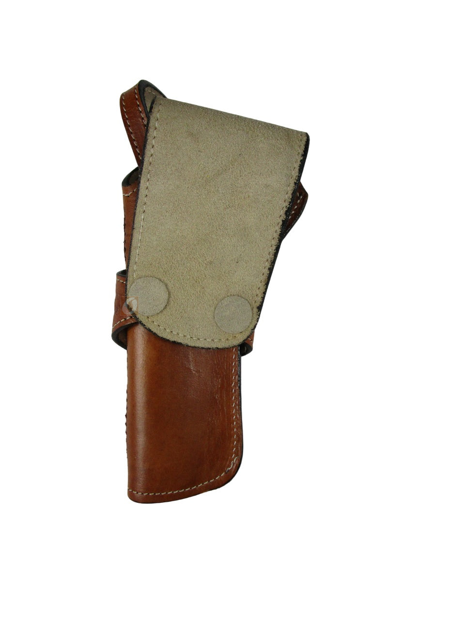 leather holster for revolver tan color back view heart tooled