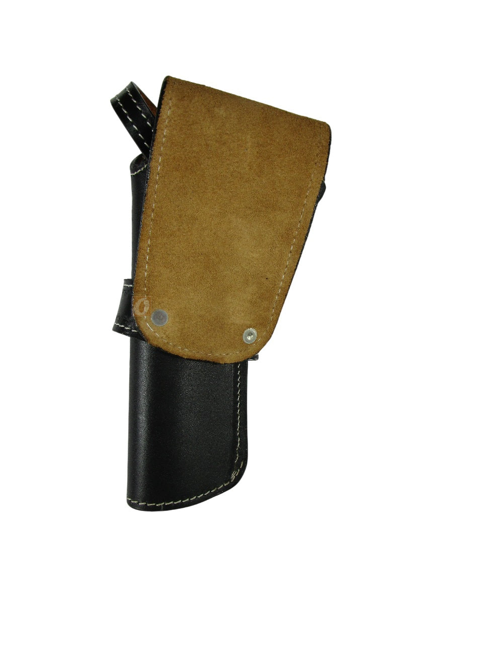leather holster for revolver black color back view pinwheel tooled