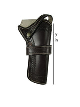 brown leather holster for revolver brown color front view pinwheel tooled