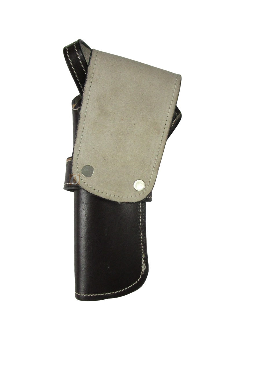 leather holster for revolver black color back view heart tooled