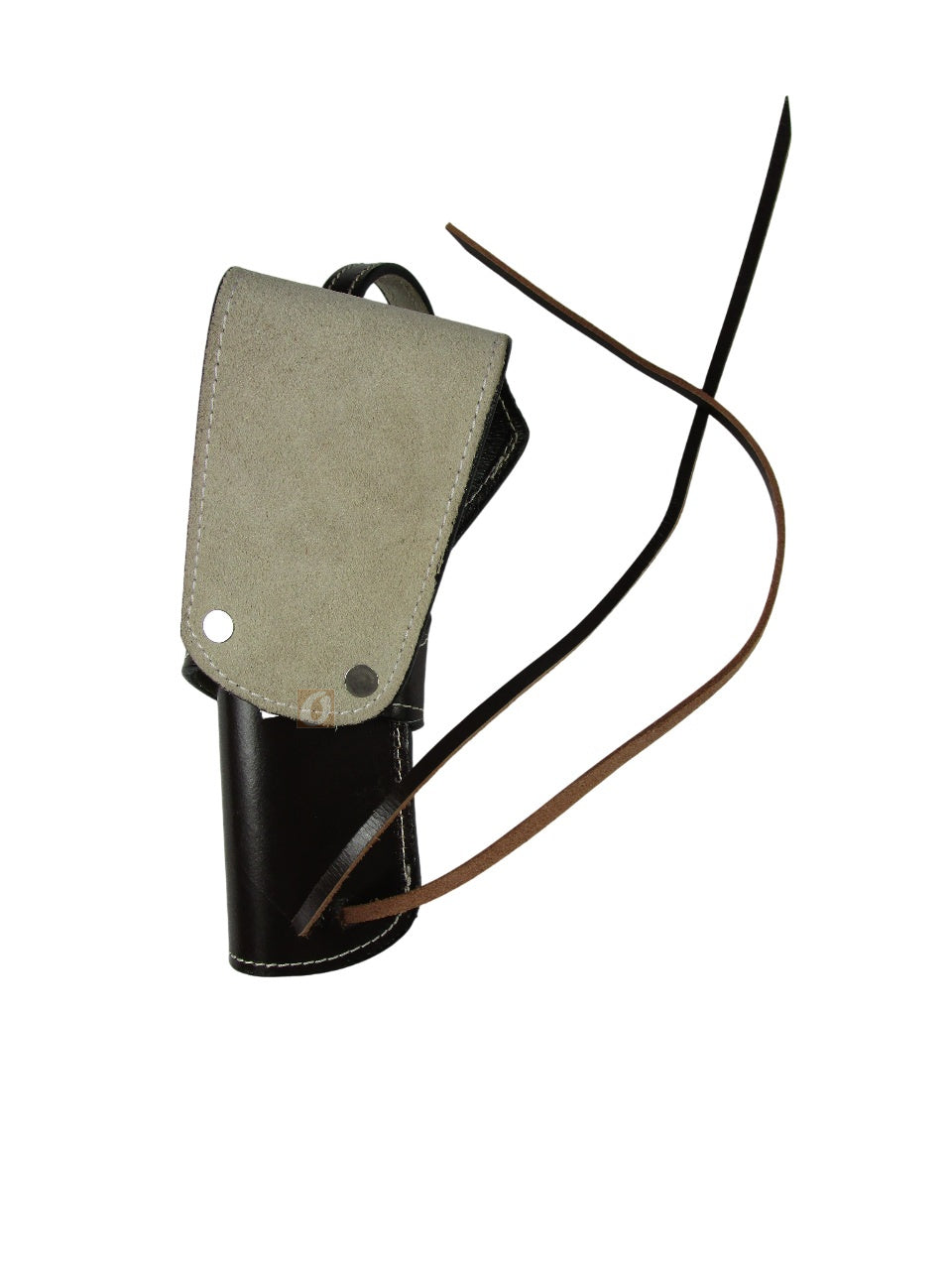 leather holster for revolver brown color back view diamond tooled