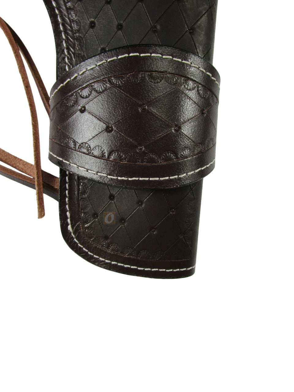leather holster for revolver black color close view diamond tooled