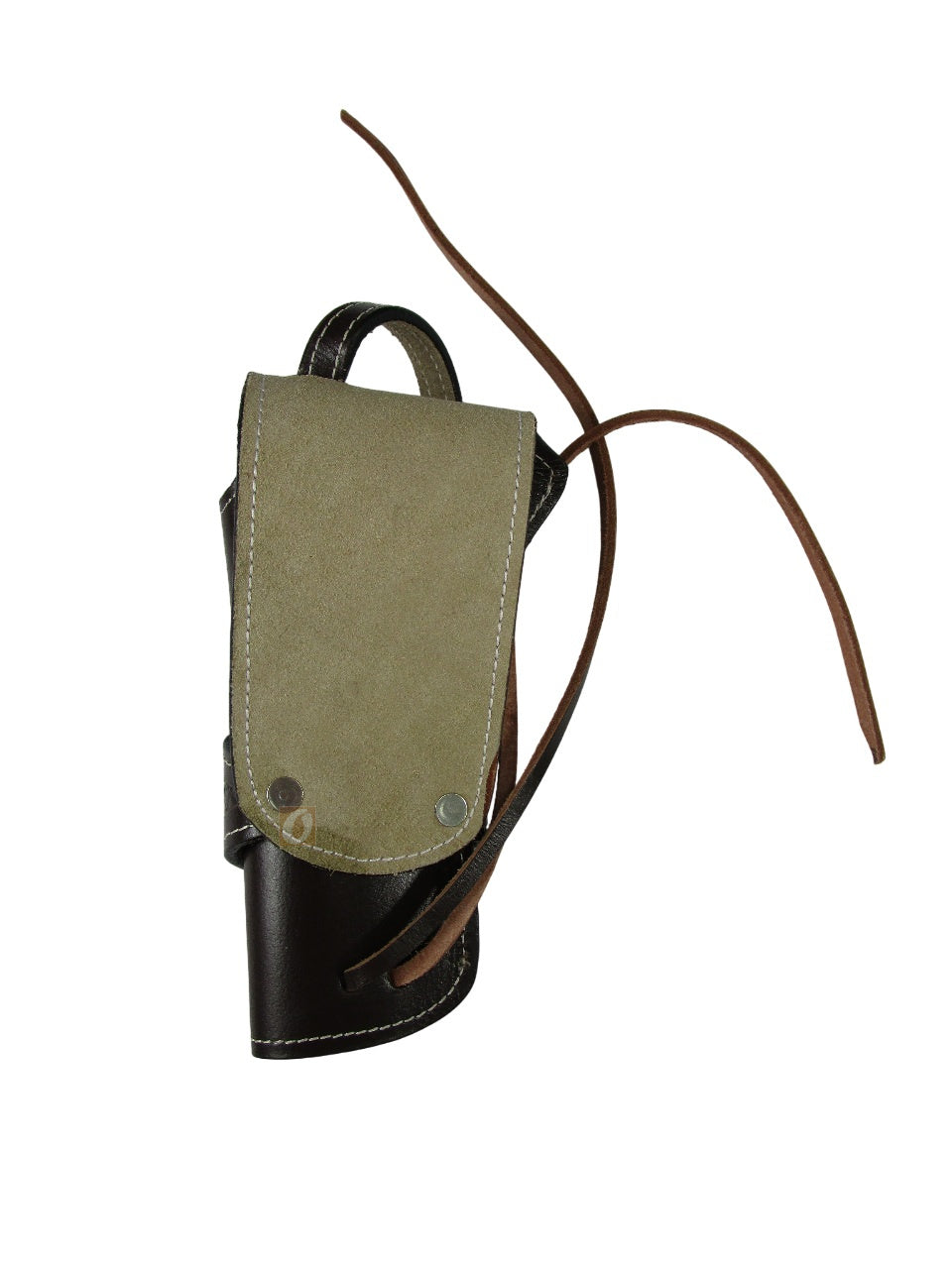 leather holster for revolver brown color back view diamond tooled