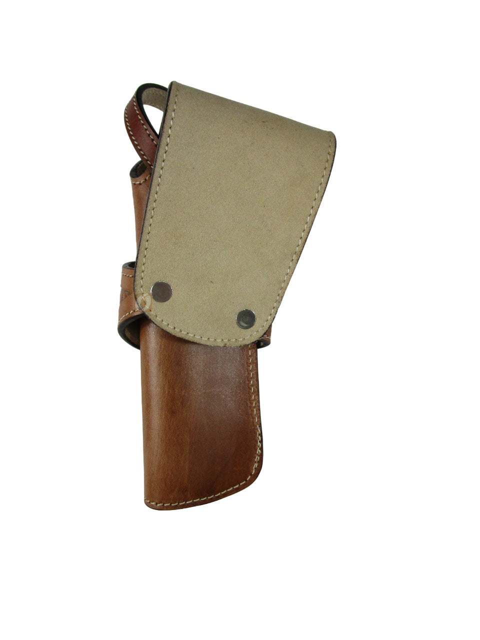 leather holster for revolver tan color back view diamond tooled