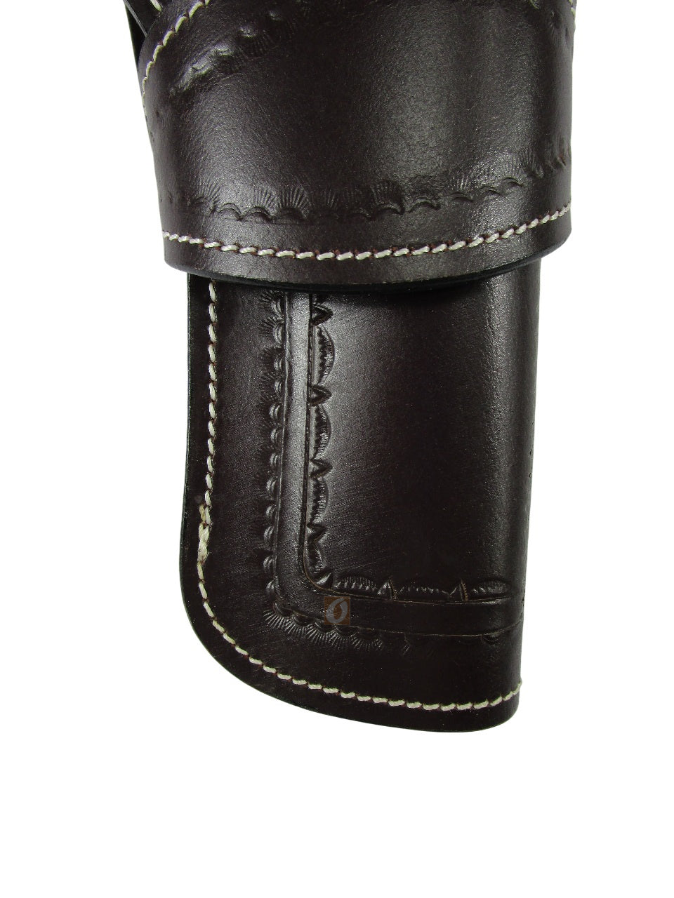 leather holster for revolver brown color spikes tooled close view