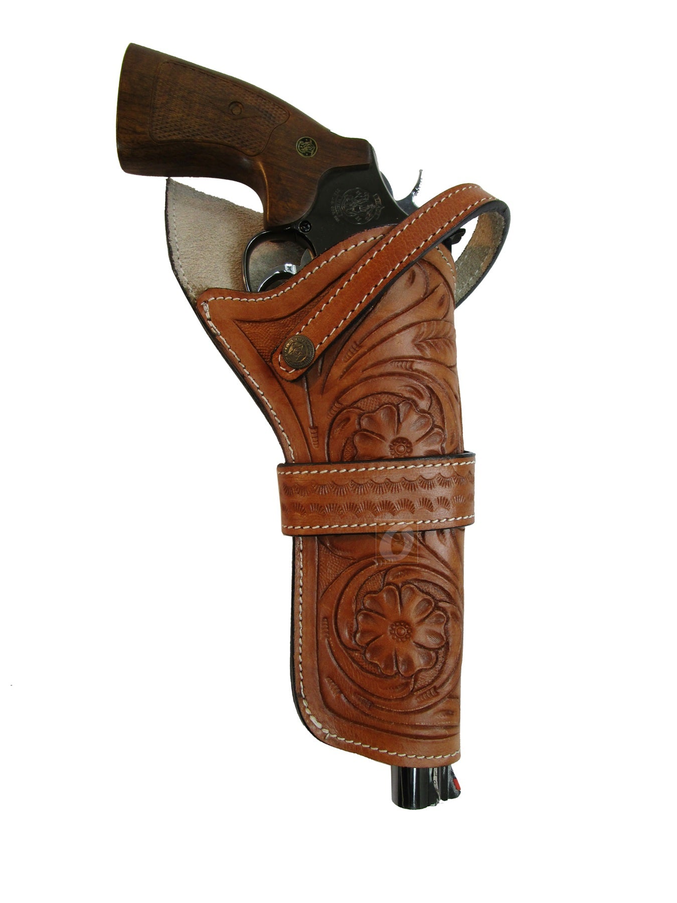 Cross Draw Holsters Western Floral Tooled Leather Long Barrel Fit