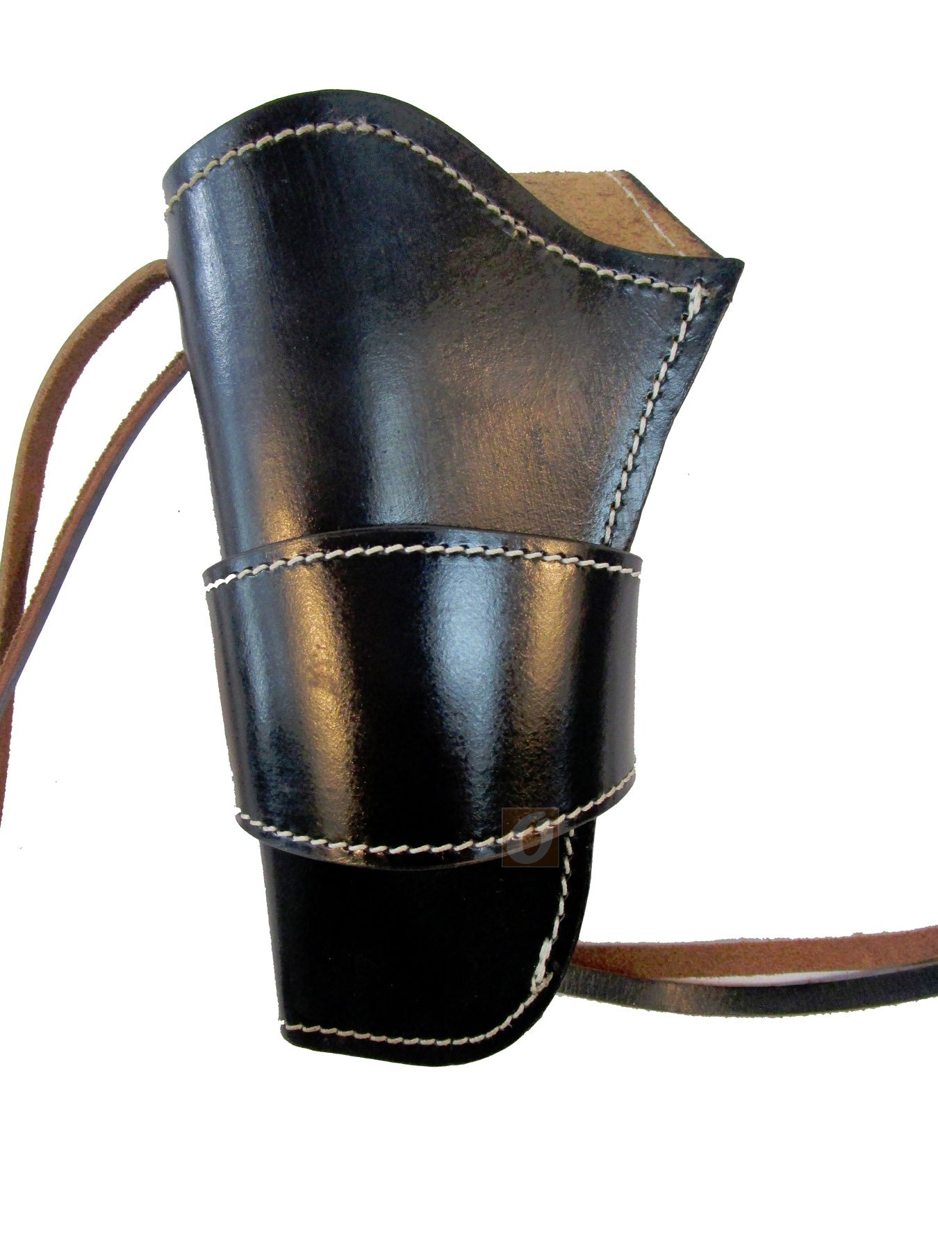 Premium black leather holster made to fit single-action revolvers, offering comfort and durability for everyday use.
