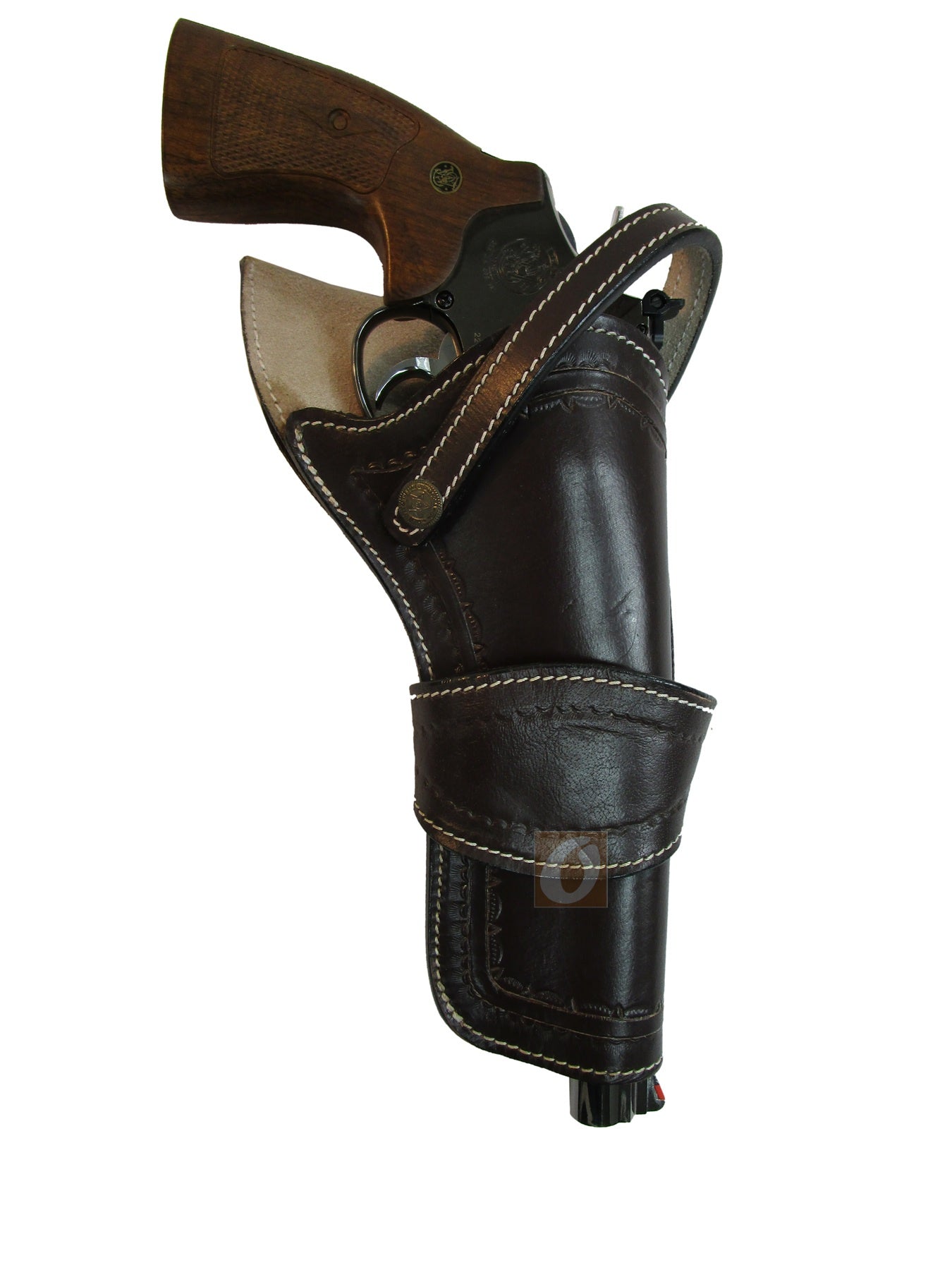Cross Draw Holster Western Spikes Tooled Leather Long Barrel Fit