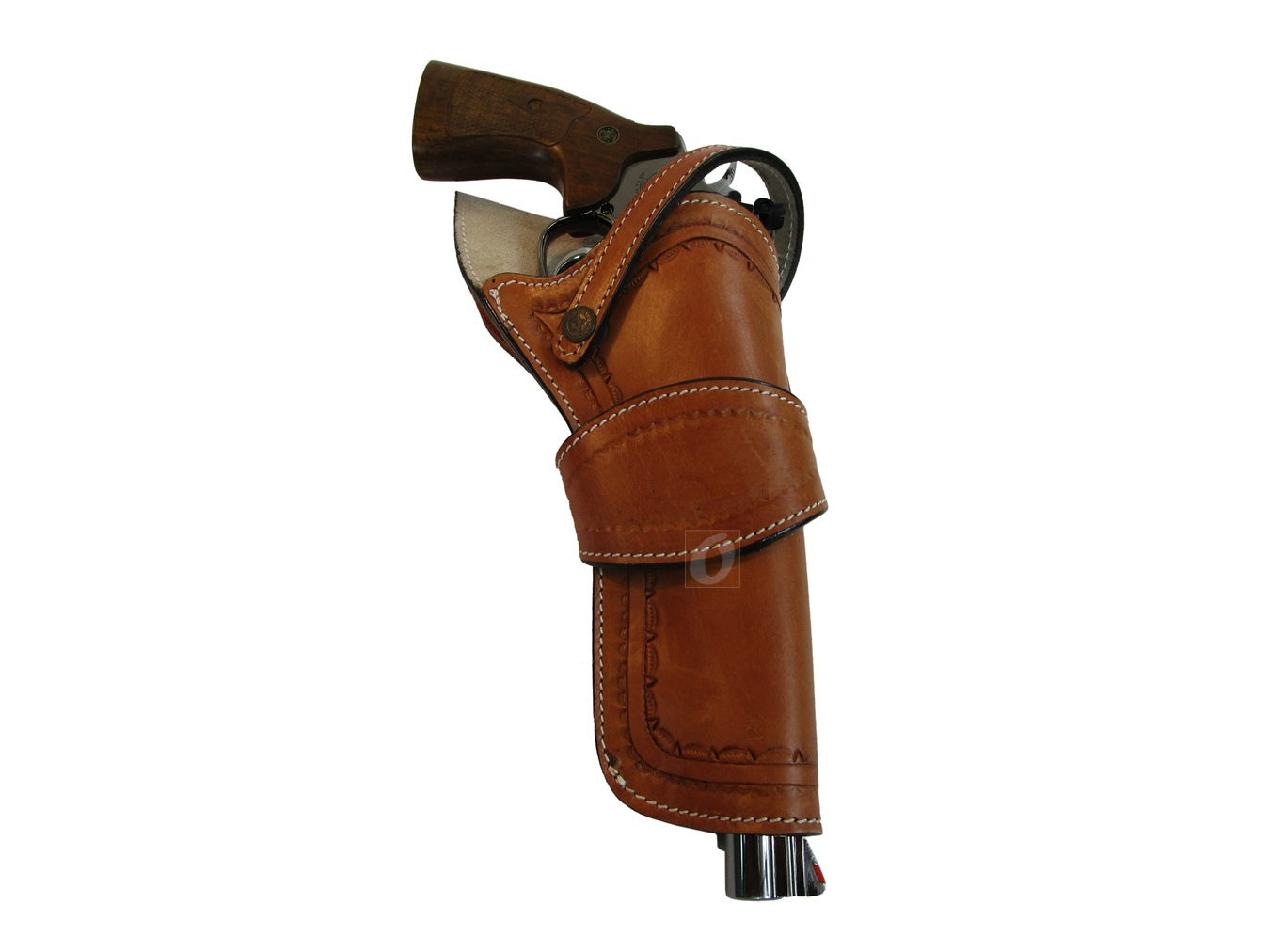 Cross Draw Holster Western Spikes Tooled Leather Long Barrel Fit