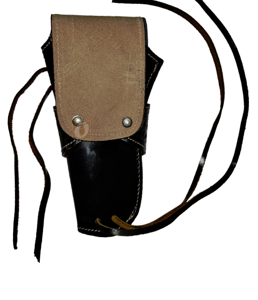Colt Python .357 leather holster waffle tooled right handed back view