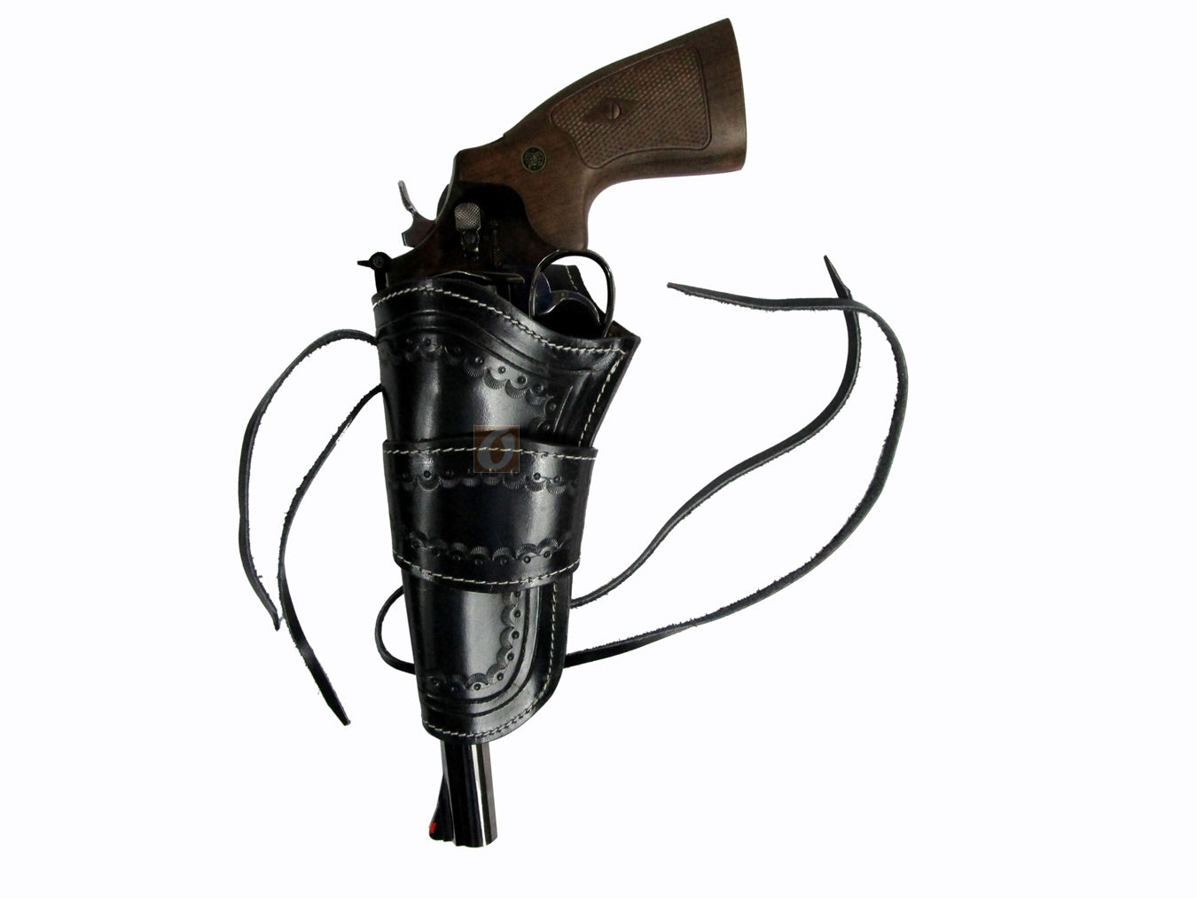 Leather Holster Pistol Gun Revolver Western Universal Fit Open Bottom
