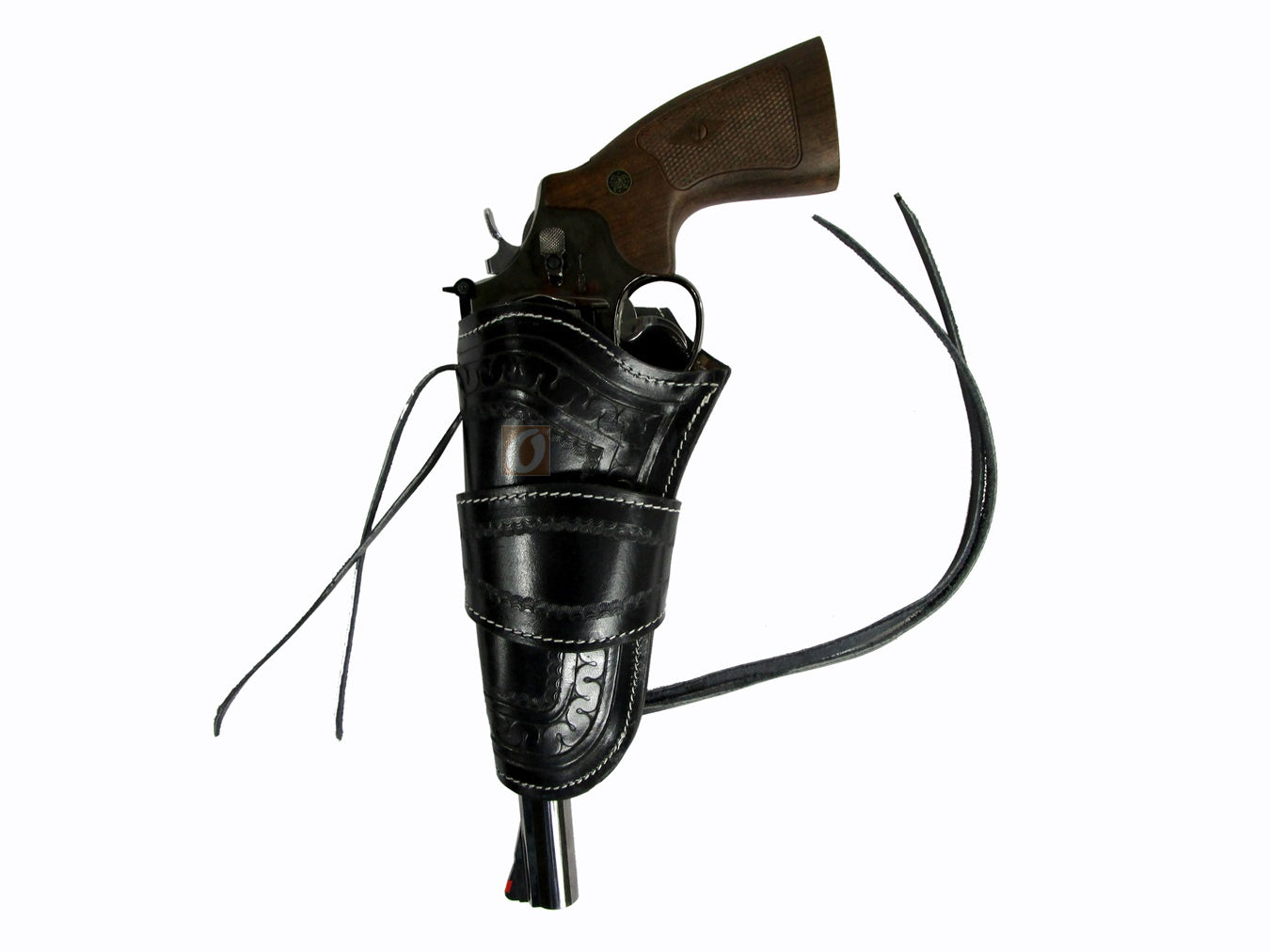 Snake tooled black leather holster, ideal for revolvers and 1911 pistols. Features a detailed snake pattern for a striking look and durable construction for everyday carry , left handed holsters.