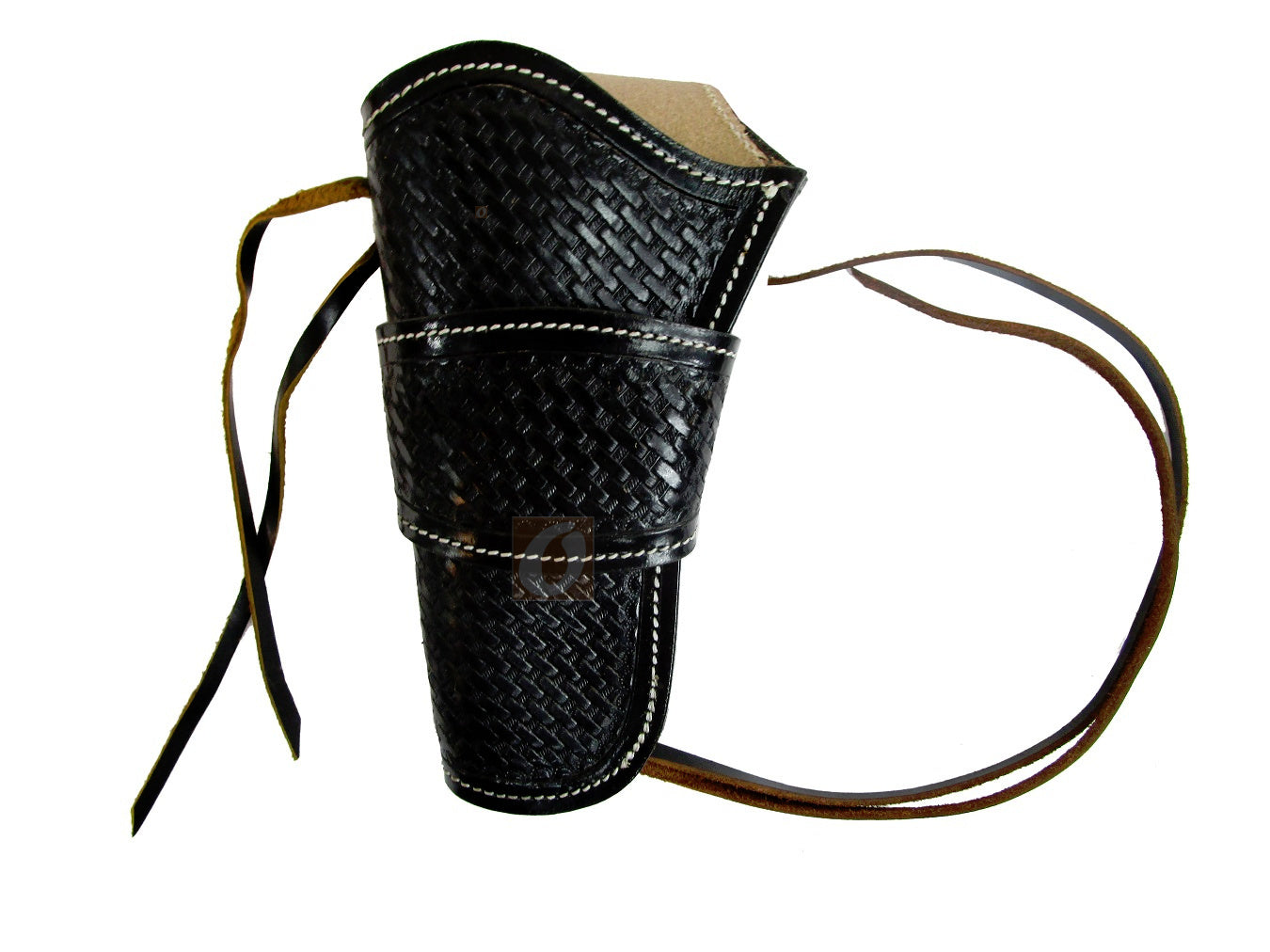Handcrafted black leather holster for 1911 pistols, featuring a secure design and classic western styling for optimal functionality.