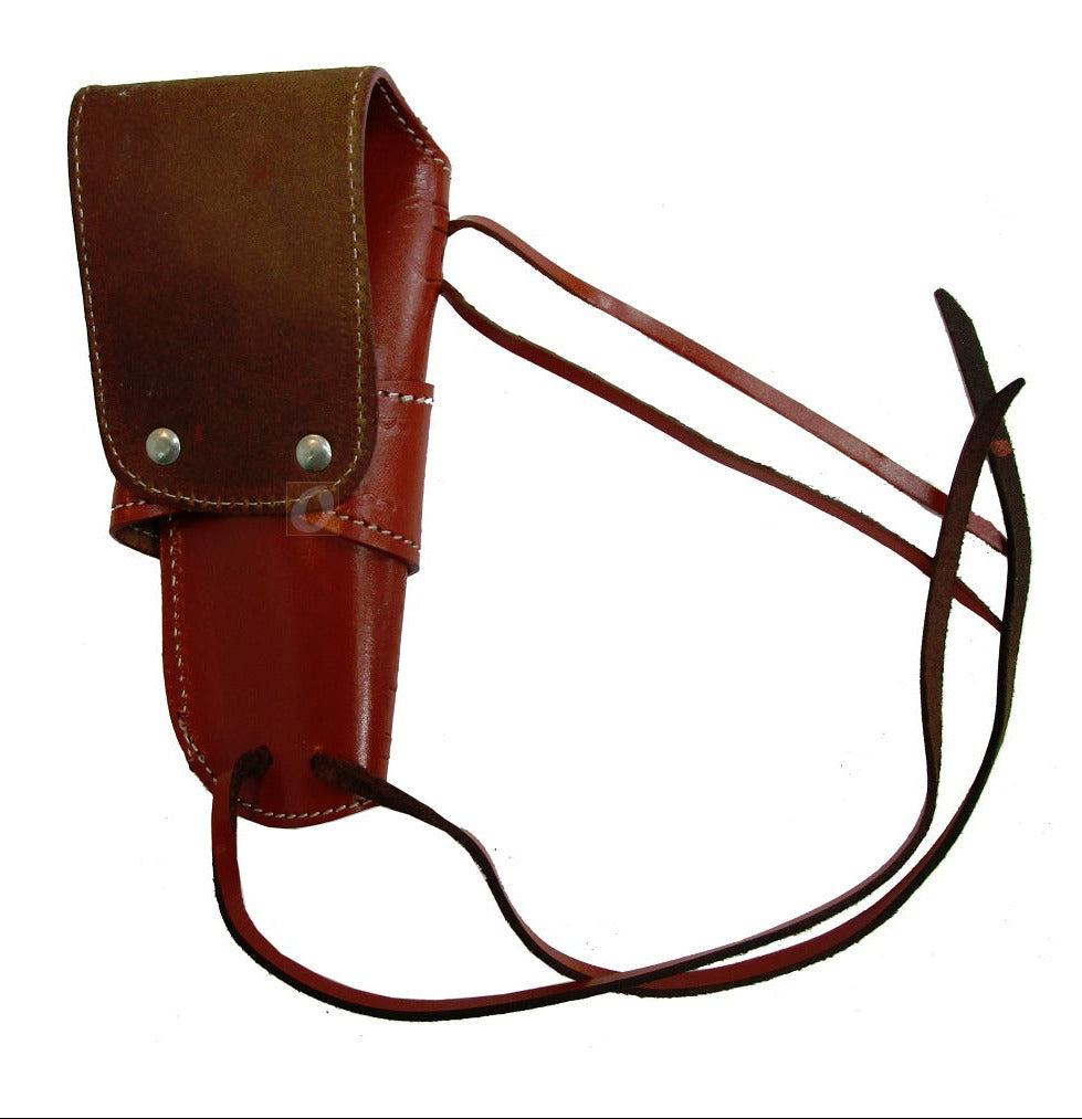 leather holster for colt python 357 left handed red color snake tooled back view