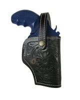 S&W Model 60 357 Mag OWB Leather Holster Three Way Carry Strong Side FBI Mount Crossdraw