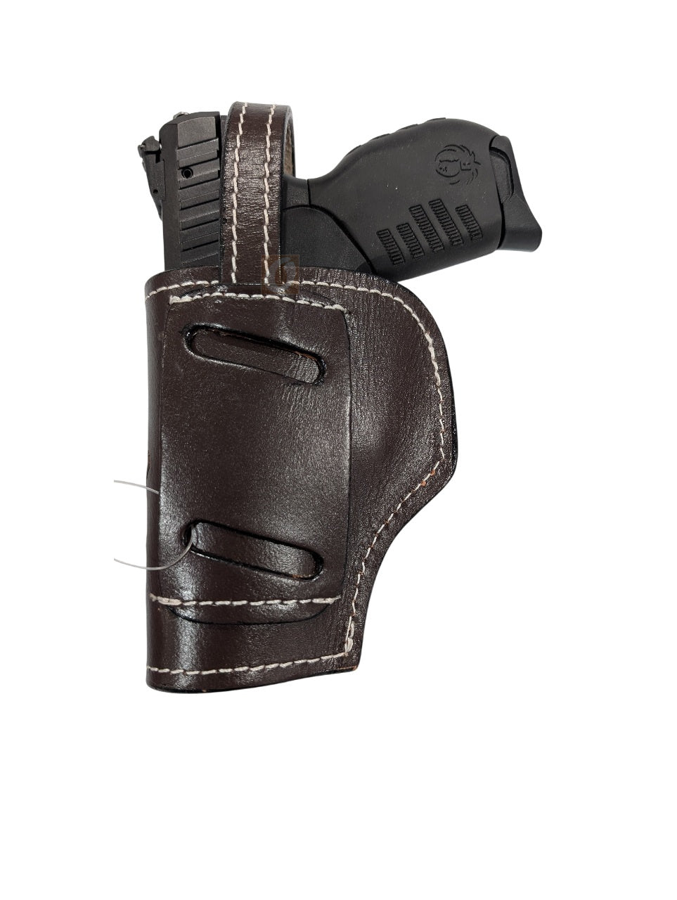 SR 22LR leather holster brown color back view floral tooled