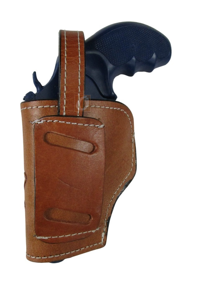 357 Magnum Leather Holster Tooled Open Bottom OWB Carry