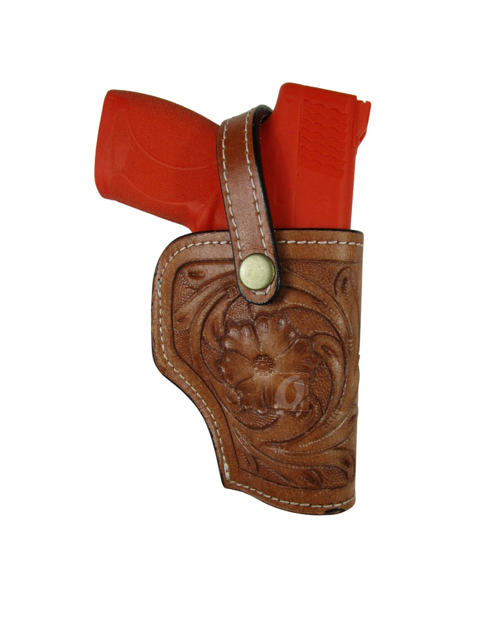 Leather Holster S&W M&P Shield 45 OWB Tooled Everyday Carry Tactical