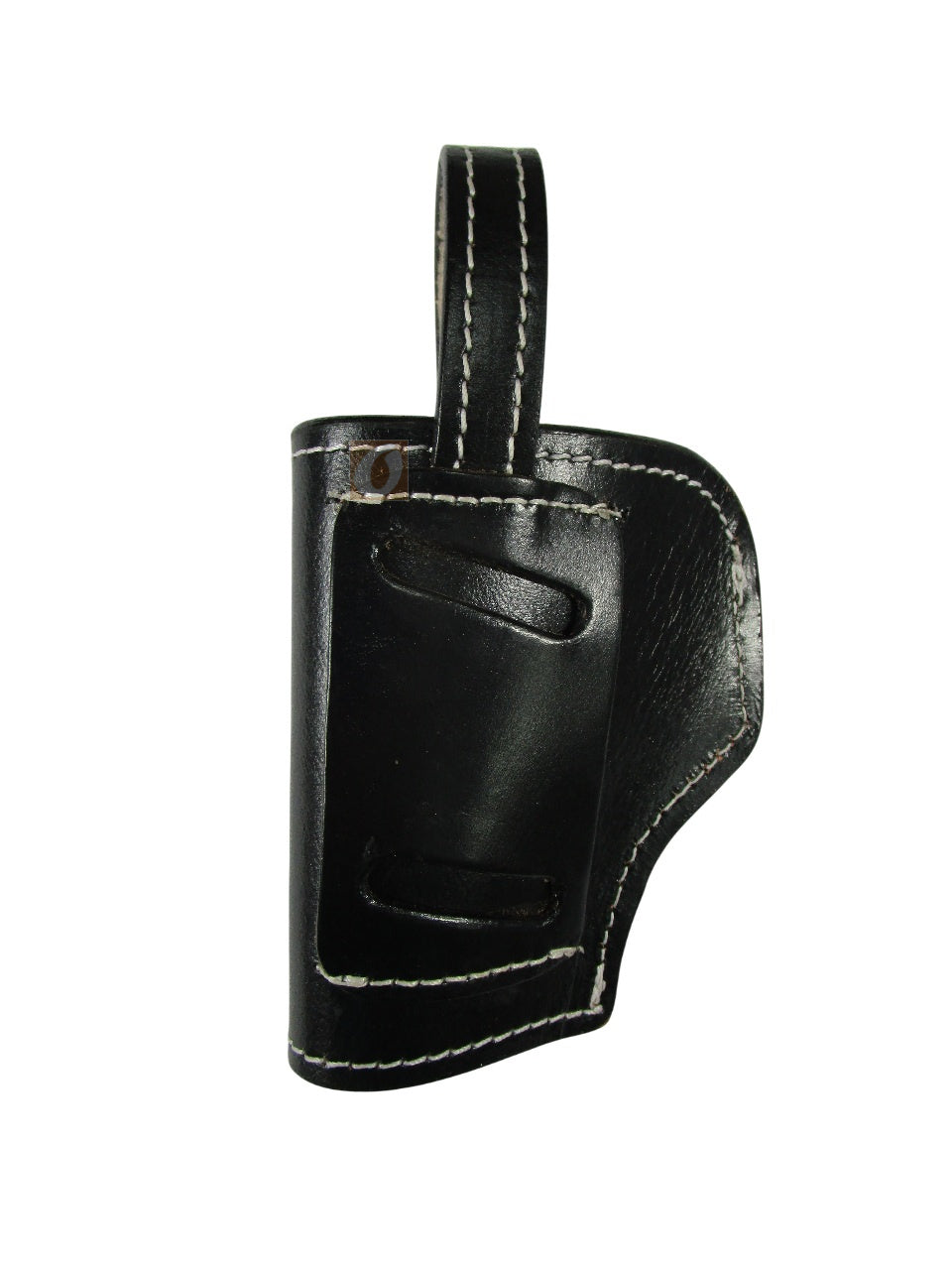 leather holster black color back view basket weave tooled
