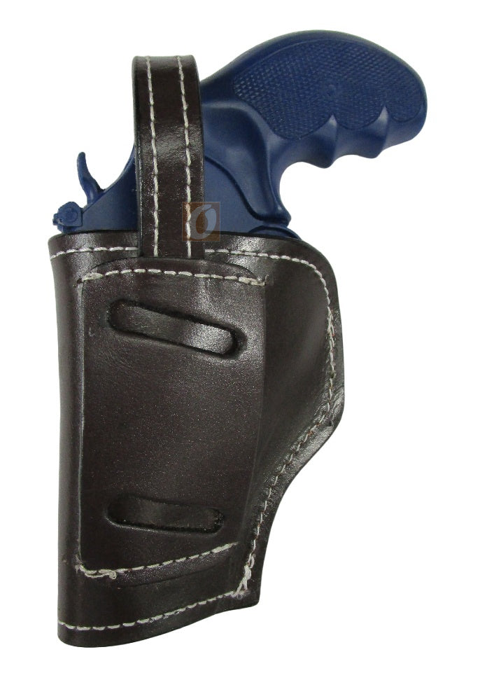 357 Magnum Leather Holster Tooled Open Bottom OWB Carry