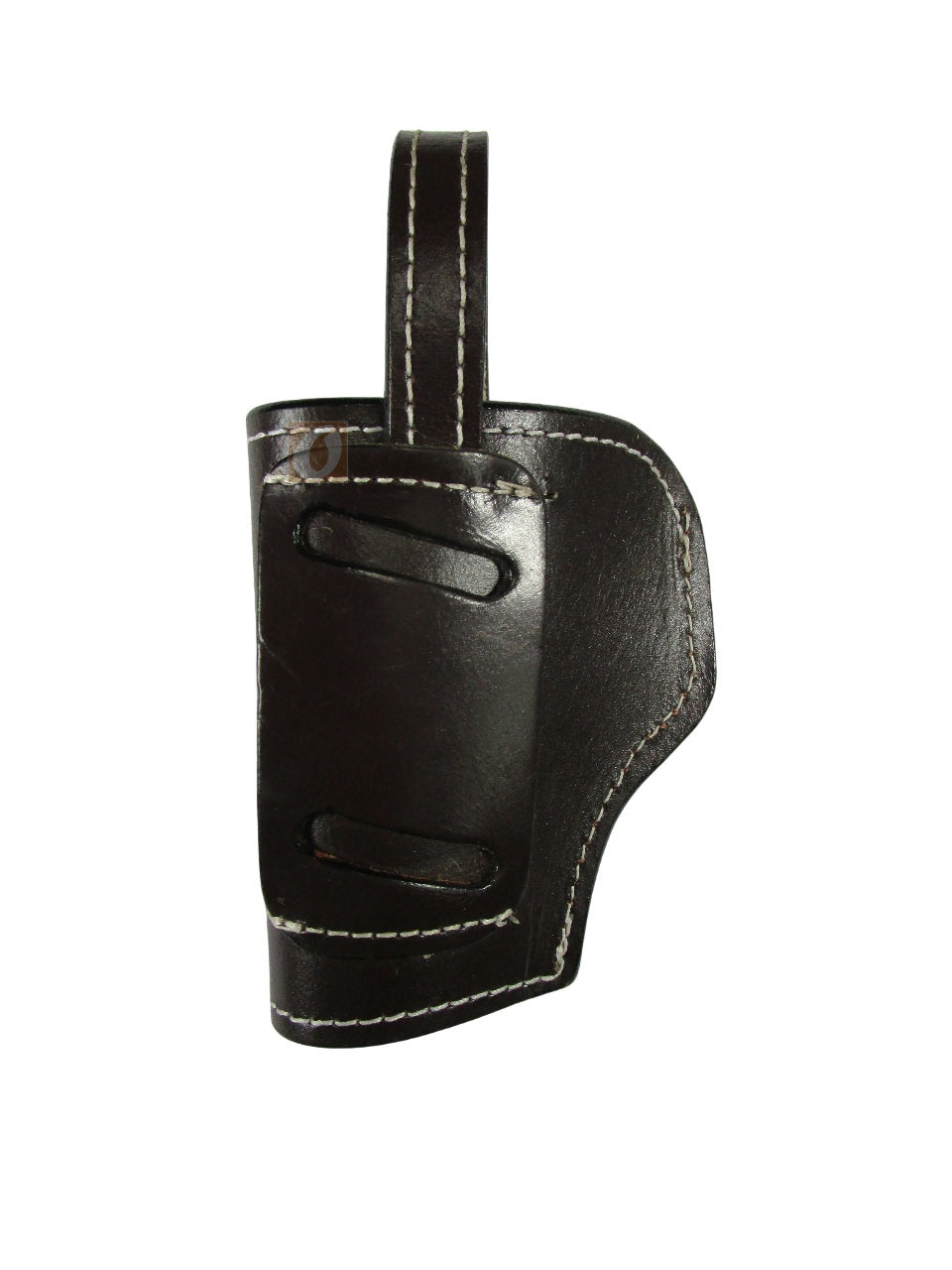 leather holster brown color back view shell tooled