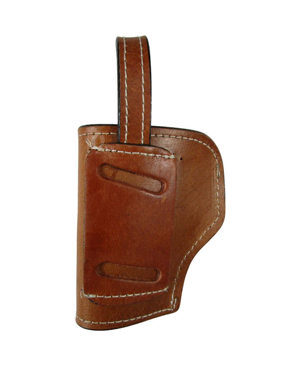 leather holster tan color back view basket weave tooled
