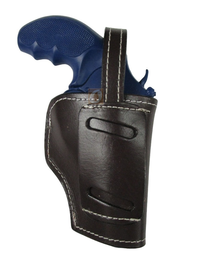 357 Magnum Leather Holster Tooled Open Bottom OWB Carry