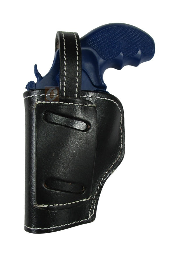 357 Magnum Leather Holster Tooled Open Bottom OWB Carry