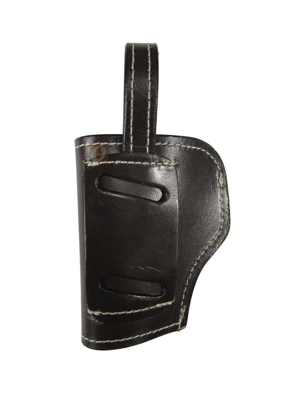 leather holster black color back view shell tooled