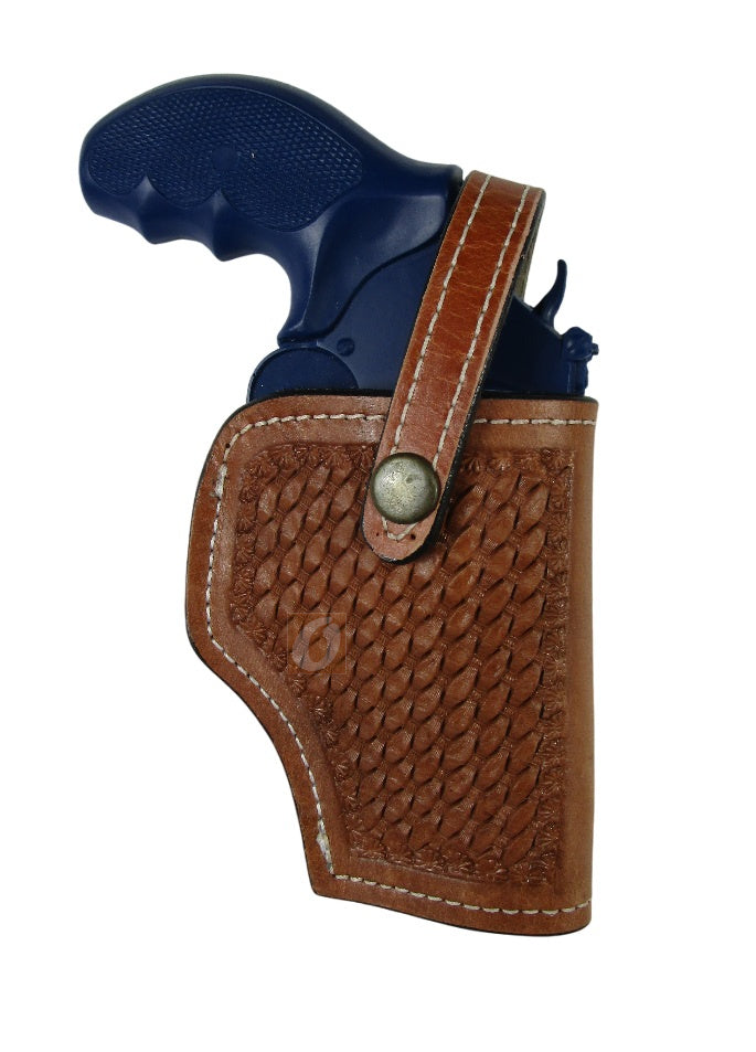 357 Magnum Leather Holster Tooled Open Bottom OWB Carry