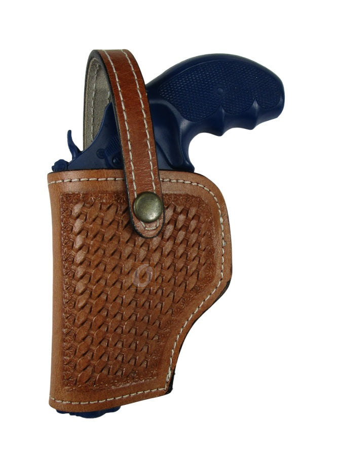 357 Magnum Leather Holster Tooled Open Bottom OWB Carry