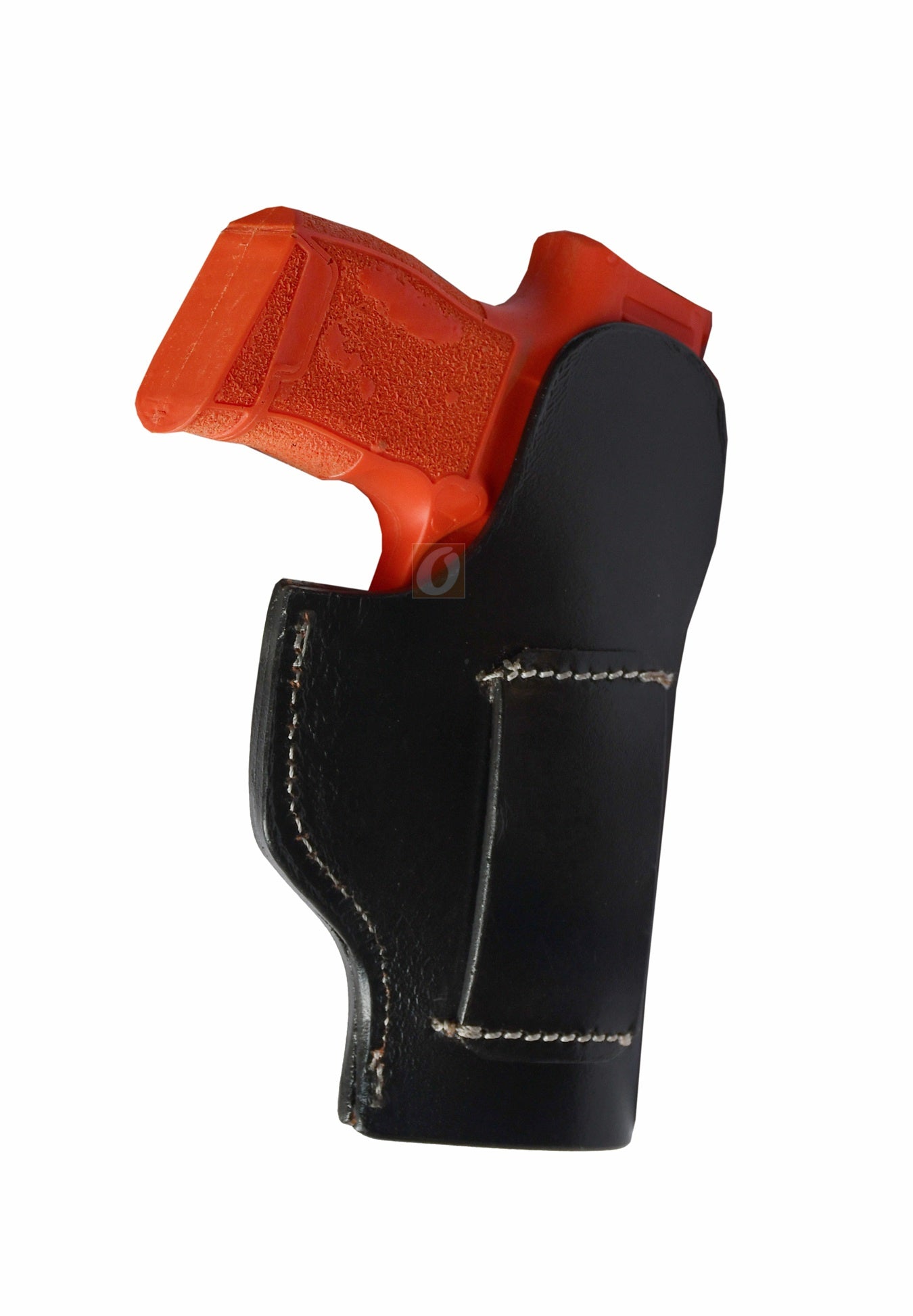 Left-handed basket tooled black leather holster for Sig P365. A premium leather holster offering secure, comfortable carry with a classic Western-inspired design and superior craftsmanship.