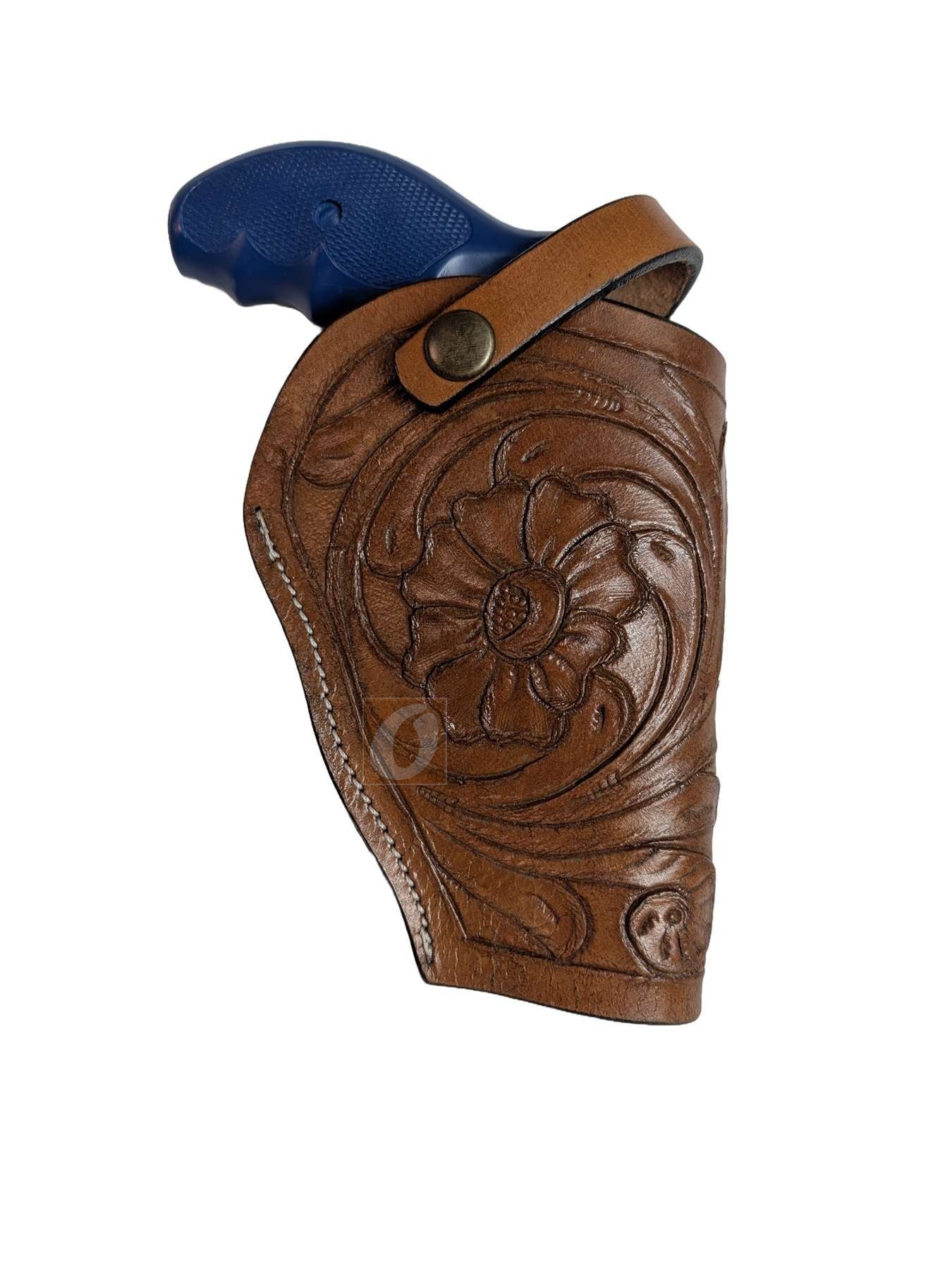 Leather Holster 357 Magnum Revolver OWB 3 Way Carry