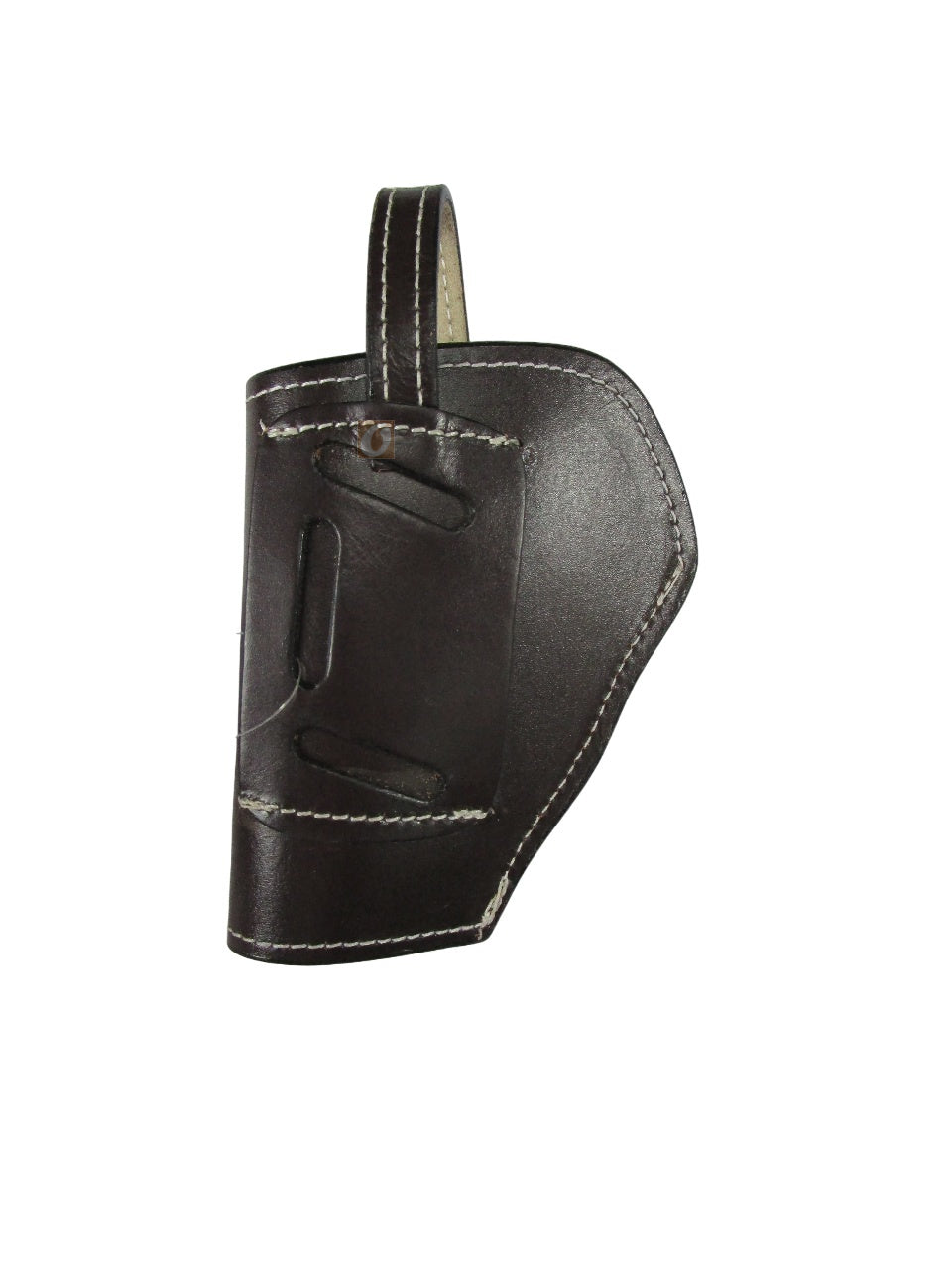 leather holster brown color shell tooled back view