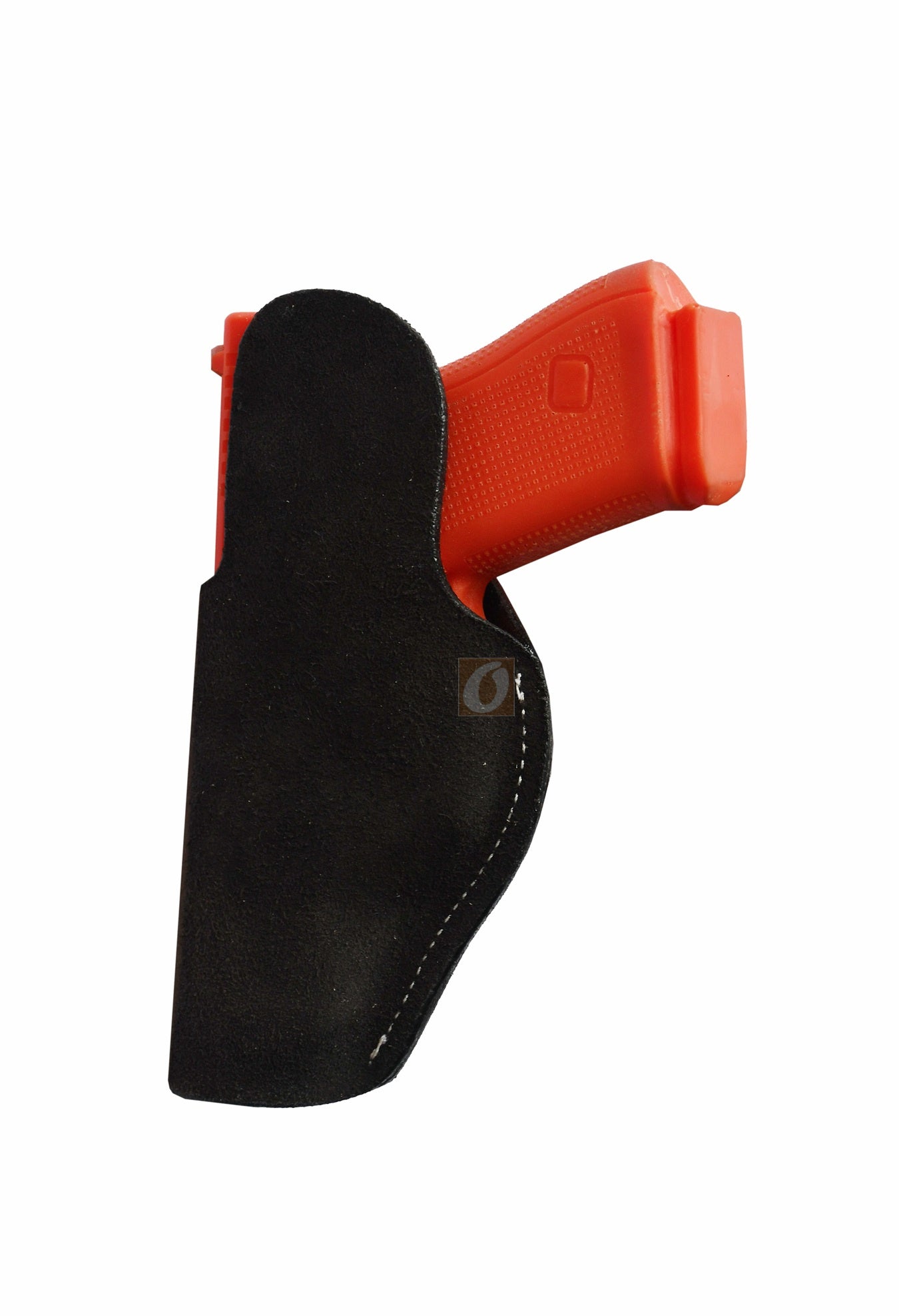 Right-handed black leather gun holster – IWB design for Glock 17, Glock 19, Ruger SR Series, Smith & Wesson M&P Series, and Taurus. High-quality soft leather holster for everyday concealed carry.