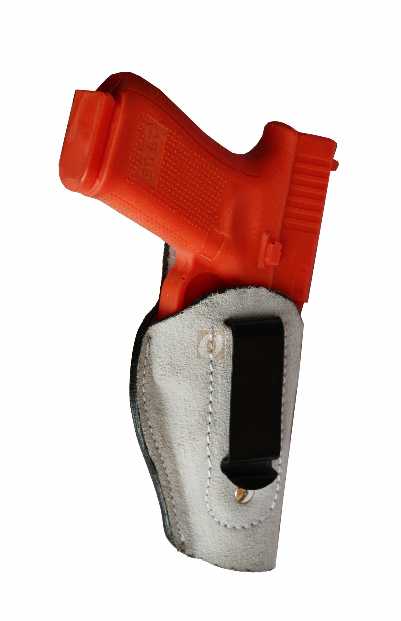 Tan IWB soft leather holster – right-handed gun holster designed for Glock 17, Glock 19, Ruger SR Series, Smith & Wesson M&P Series, and Taurus. Premium concealed carry leather holster for comfort and security.