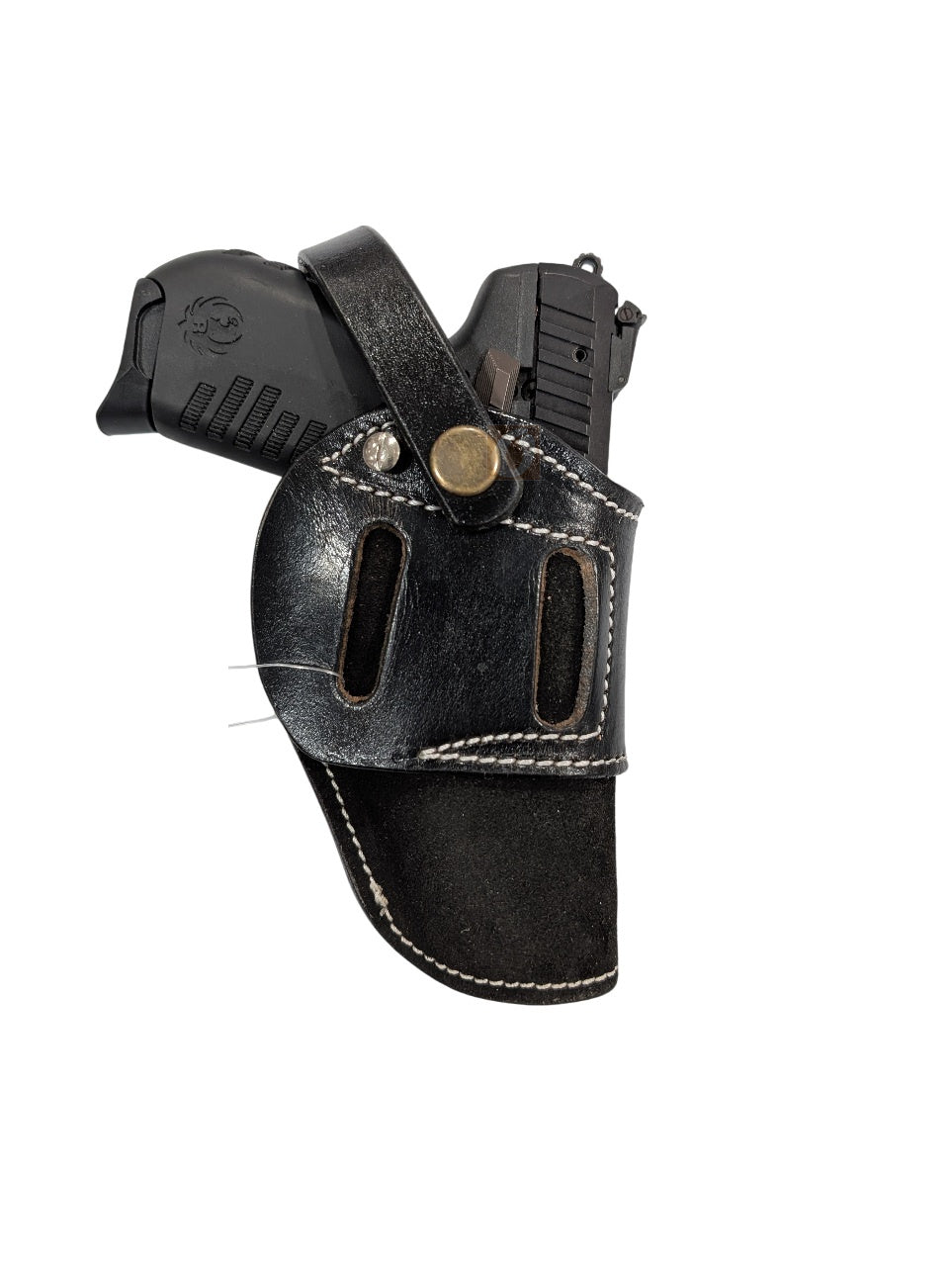 SR 22LR suede leather holster black color front view