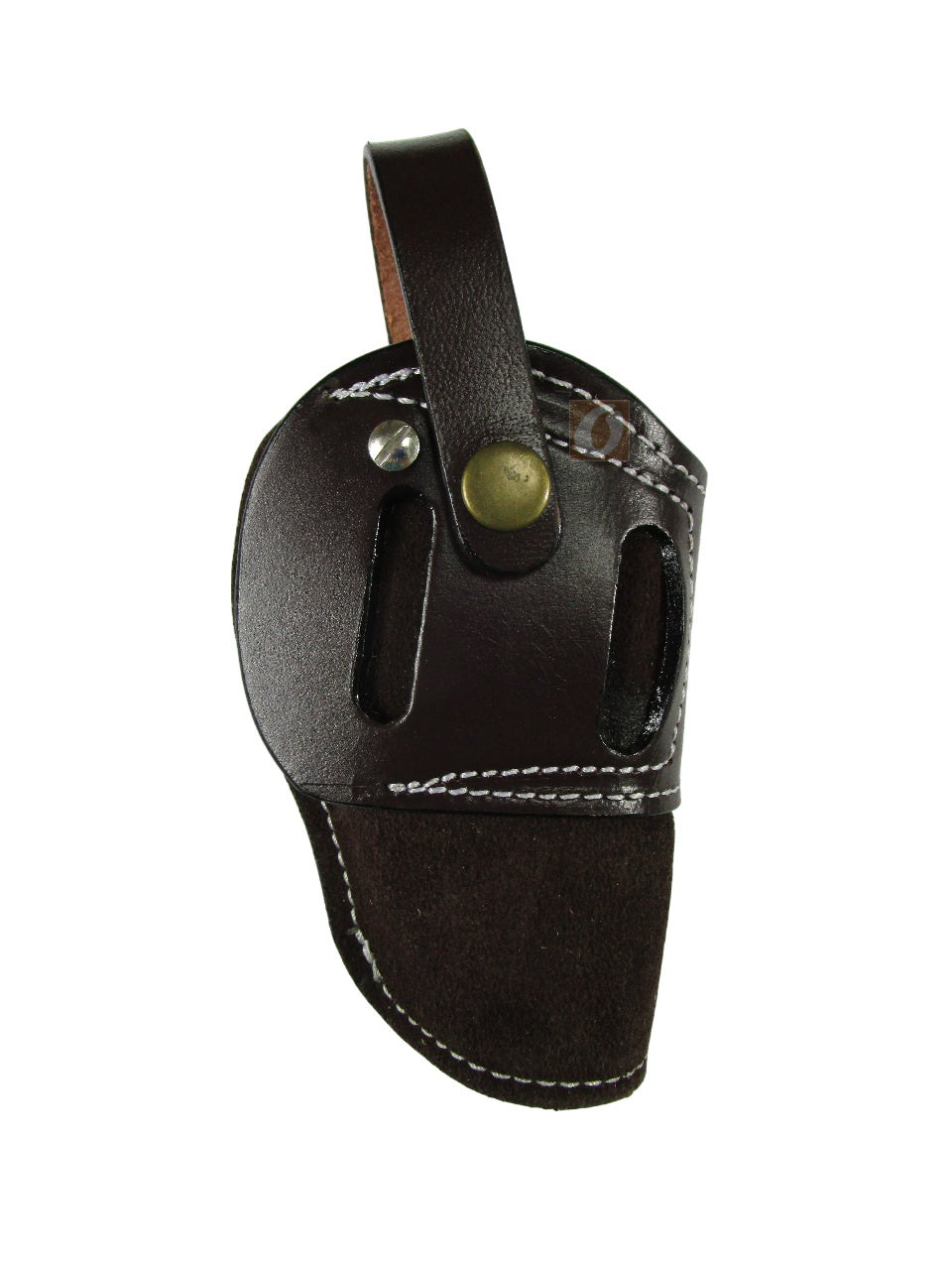 suede leather holster brown color front view