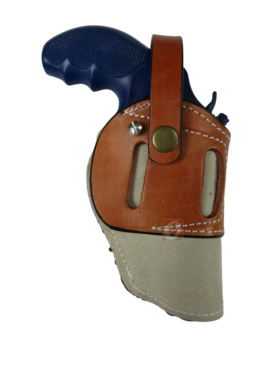 357 Magnum Holster Suede Leather OWB Ambidextrous Open Bottom