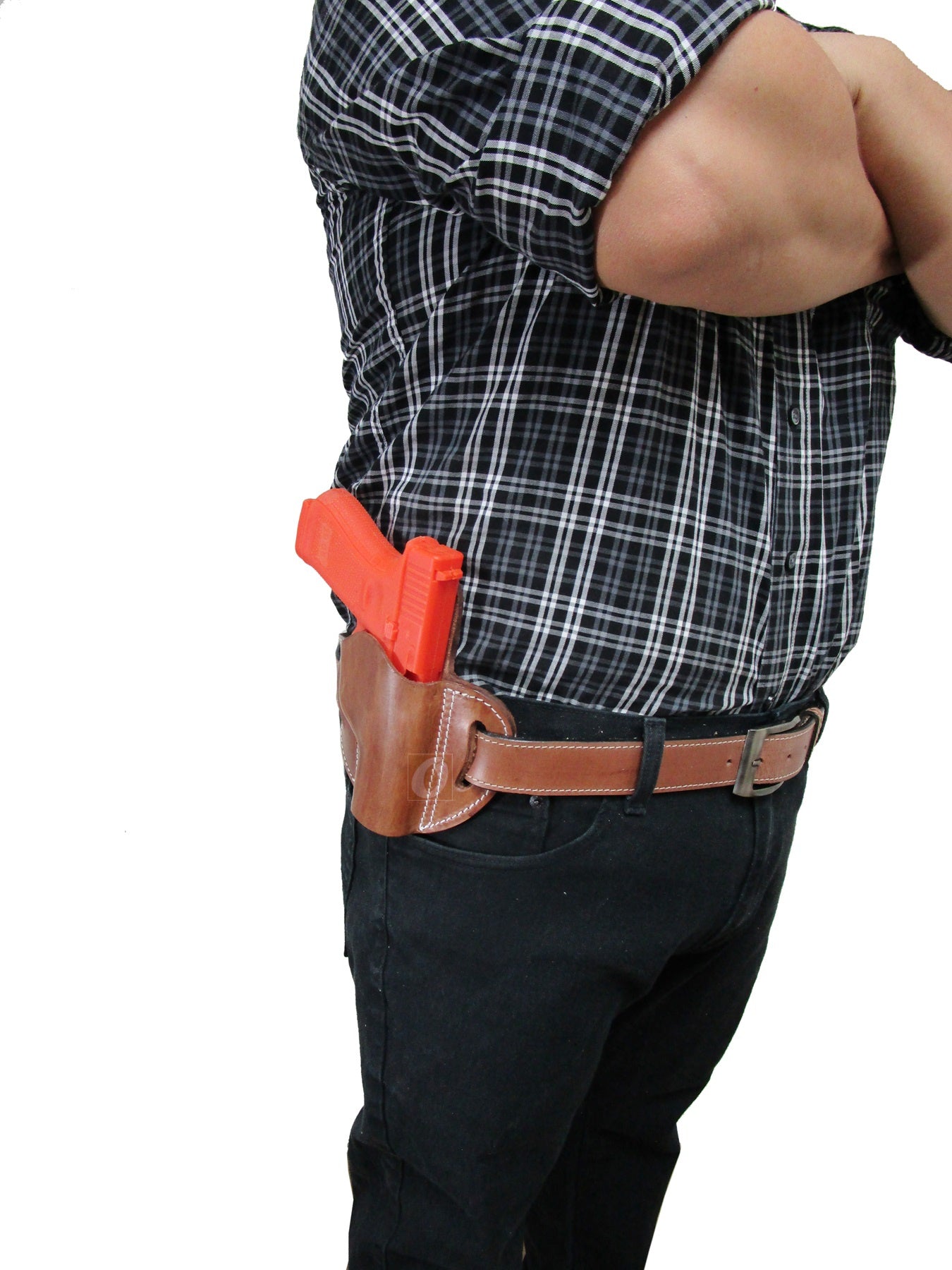 Right-handed holster for Glock 19, 19X, 45, 48, Ruger SR series, Smith & Wesson M&P, and more, designed for secure retention and comfort.