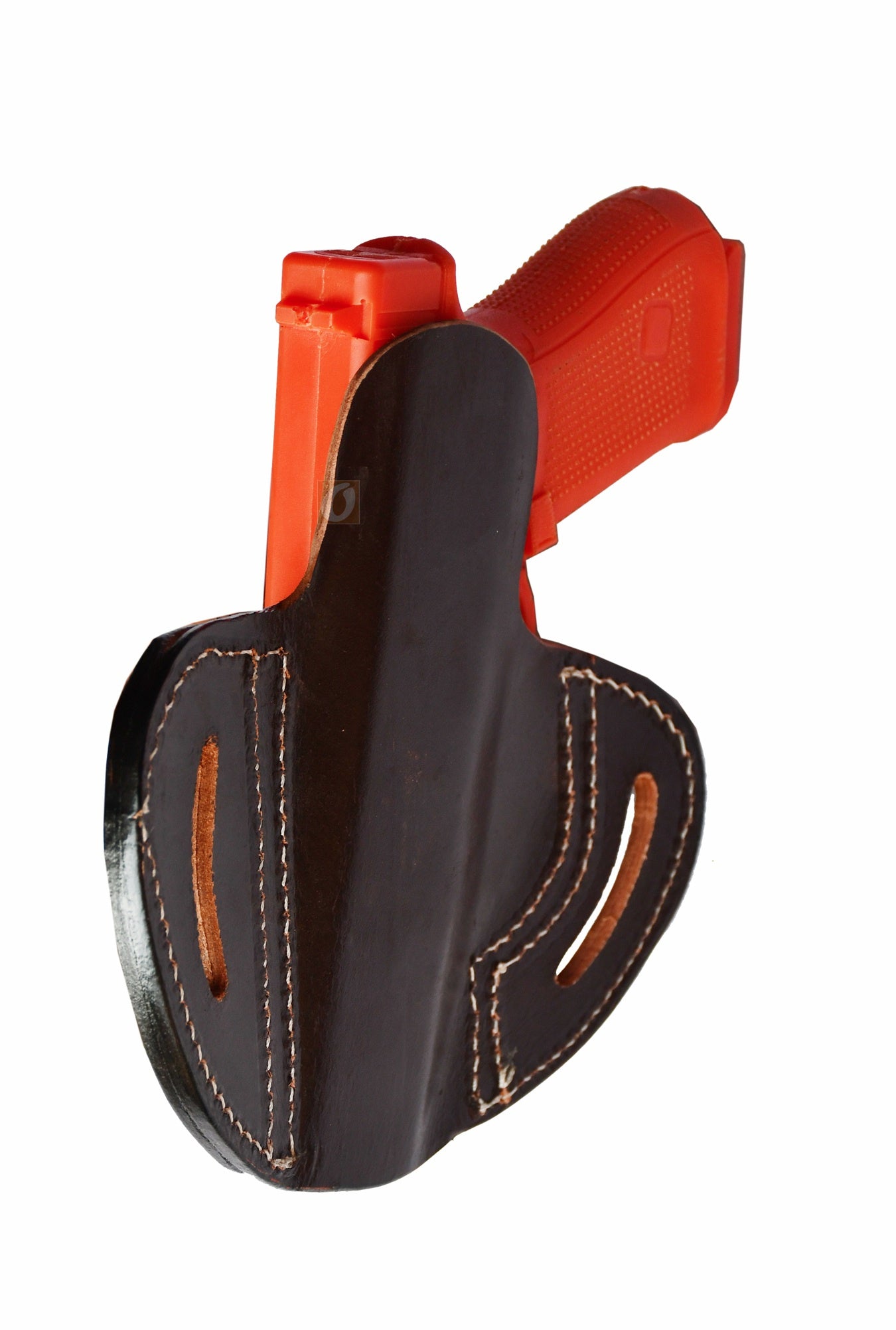 This Glock holster features exquisite floral tooling on high-quality brown leather, offering a stylish and secure carry option. Designed for right-handed users, it fits Glock 17 holster, Glock 19 holster, FN, Ruger, S&W M&P, SIG, and more.