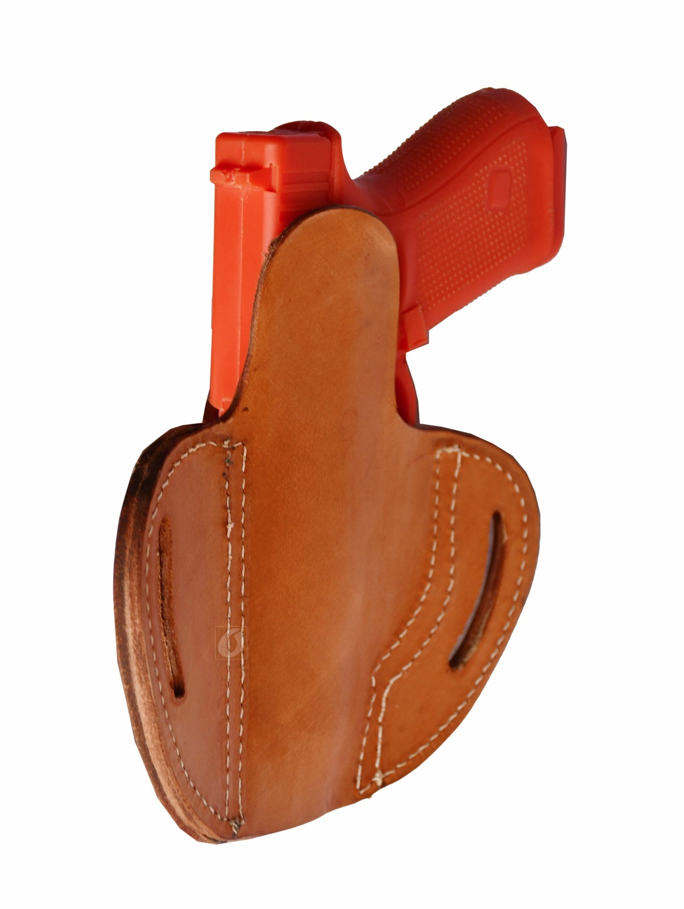 This Glock holster with beautiful sea shell tooling on tan leather combines elegance with practicality. Designed for right-handed users, it fits Glock 17 holster, Glock 19 holster, FN, Ruger, S&W M&P, SIG, and more.